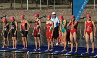Triatlon egyéni: Fuchs Renáta a rajt előtt